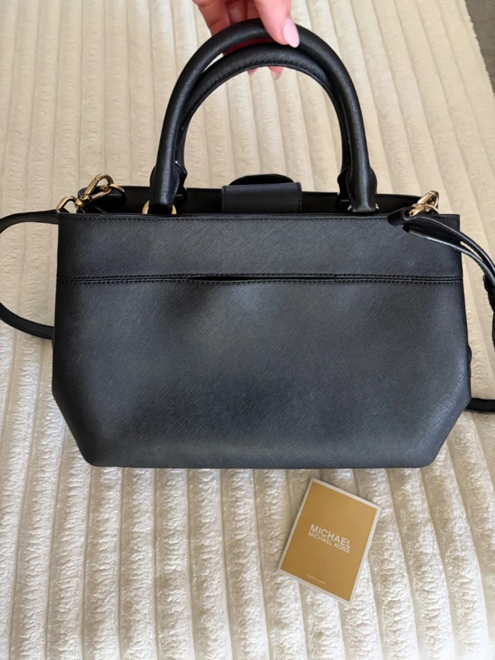 Michael Kors Black Leather Satchel Bag